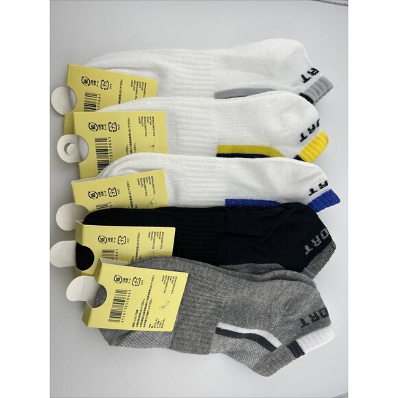Sport Low Ankle Socks (10 Pairs) 5 Colors Mixed Cotton Universal Size Uni-sex - Picture 2 of 5